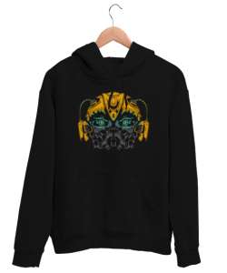 Alien Head - Yaratık Siyah Unisex Kapşonlu Sweatshirt