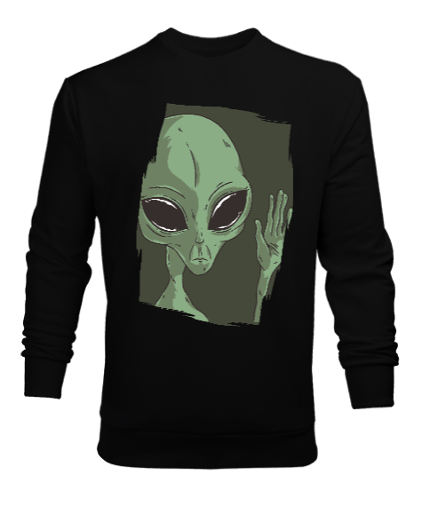 Alien Uzaylı Siyah Erkek Sweatshirt