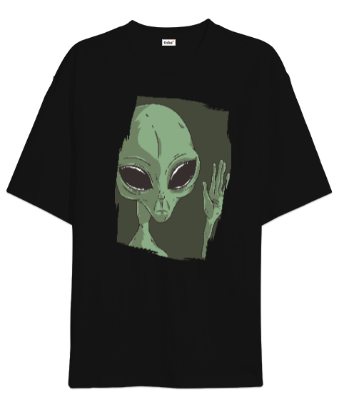 Alien Uzaylı Siyah Oversize Unisex Tişört