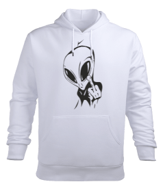 Alien Uzaylı Tasarım Baskılı Erkek Kapüşonlu Hoodie Sweatshirt