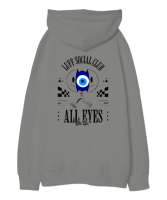 All Eyes On Us Gri Oversize Unisex Kapüşonlu Sweatshirt - Thumbnail