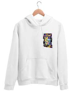 all hero Beyaz Unisex Kapşonlu Sweatshirt