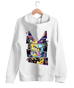 all hero Beyaz Unisex Kapşonlu Sweatshirt