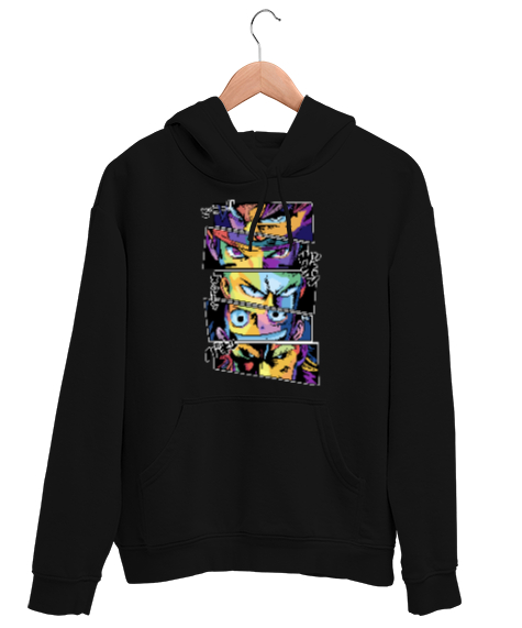 Tisho - ALL HERO Siyah Unisex Kapşonlu Sweatshirt