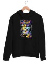 ALL HERO Siyah Unisex Kapşonlu Sweatshirt - Thumbnail