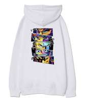 ALL HEROS Beyaz Oversize Unisex Kapüşonlu Sweatshirt - Thumbnail