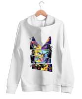 ALL HEROS Beyaz Unisex Kapşonlu Sweatshirt - Thumbnail