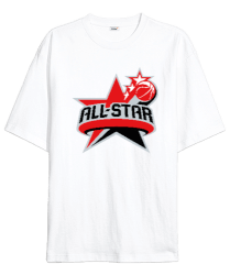 All Star Beyaz Oversize Unisex Tişört