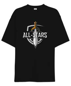 All Star - Kılıç Siyah Oversize Unisex Tişört