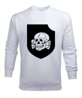 ALMAN SEÇKİN SAVAŞ BİRLİĞİ KOMANDO KURU KAFA SKULL Beyaz Erkek Sweatshirt - Thumbnail