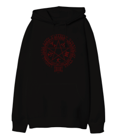 Alucard Mühür Oversize Unisex Kapüşonlu Sweatshirt