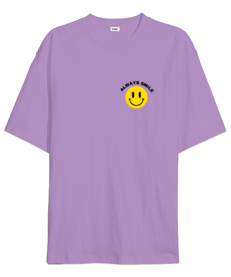 Tisho - ALWAYS SMILE Lila Oversize Unisex Tişört