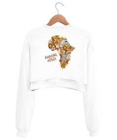 Amazing Afrika Kadın Crop Sweatshirt