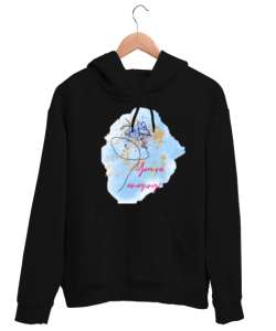 amazing Siyah Unisex Kapşonlu Sweatshirt