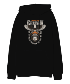 american custom tasarımlı 2 Oversize Unisex Kapüşonlu Sweatshirt