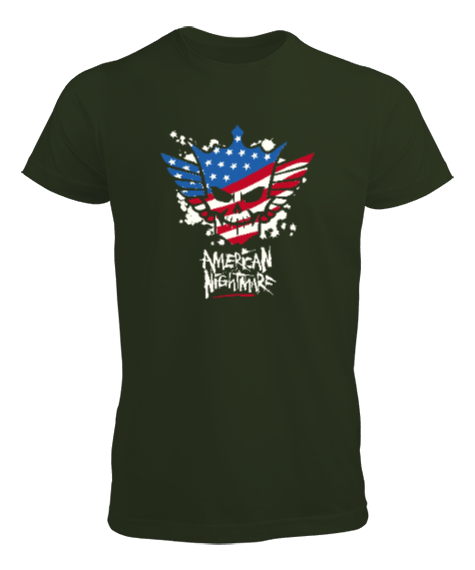 Tisho - American Nightmare - Amerikan Kabusu Haki Yeşili Erkek Tişört