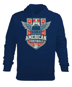 Amerikan futbolu Lacivert Erkek Kapüşonlu Hoodie Sweatshirt