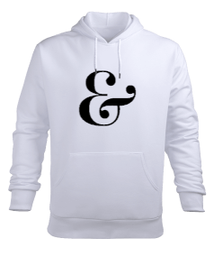 Ampersand Beyaz TiNCiR Erkek Kapüşonlu Hoodie Sweatshirt