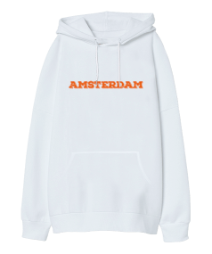 Amsterdam Oversize Unisex Kapüşonlu Sweatshirt