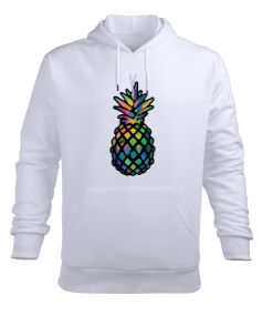 ananas baskılı Erkek Kapüşonlu Hoodie Sweatshirt