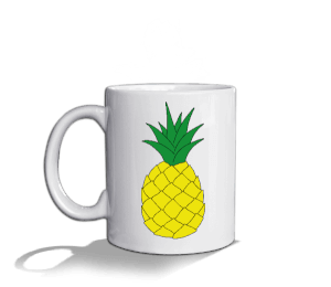 Ananas Baskılı Kupa Beyaz Kupa Bardak