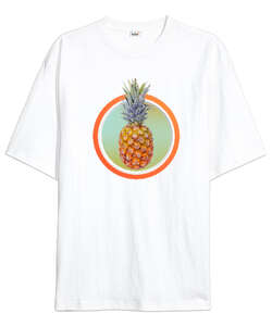 Ananas Beyaz Oversize Unisex Tişört