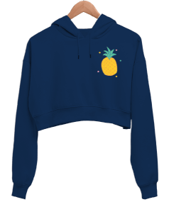 Ananas Kadın Crop Hoodie Kapüşonlu Sweatshirt