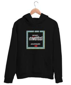 Anatolıen Itımotcci Baskılı Siyah Unisex Kapşonlu Sweatshirt