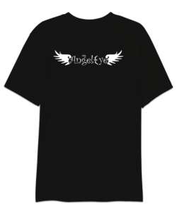 Angel Eye - Melek Gözleri - Kanatlar - Sırt Baskılı Siyah Oversize Unisex Tişört