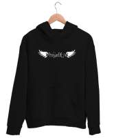 Angel Eye - Melek Gözleri - Kanatlar Siyah Unisex Kapşonlu Sweatshirt - Thumbnail