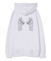 Angel Wings - Melek Kanadı - Çift Taraflı Beyaz Oversize Unisex Kapüşonlu Sweatshirt - Thumbnail