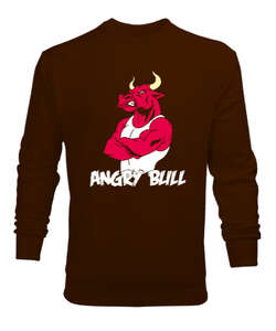 Angry Bull Kahverengi Erkek Sweatshirt