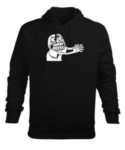 Angry Man Siyah Erkek Kapüşonlu Hoodie Sweatshirt