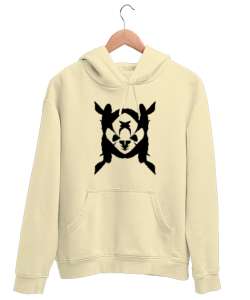 angrymause Krem Unisex Kapşonlu Sweatshirt