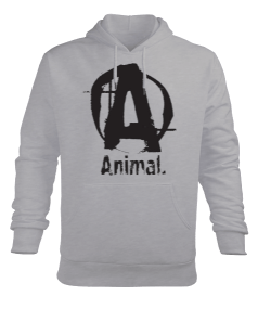 Animal Baskılı Erkek Kapüşonlu Hoodie Sweatshirt