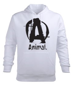 Animal Baskılı Erkek Kapüşonlu Hoodie Sweatshirt