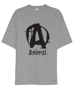 Animal Baskılı Oversize Unisex Tişört