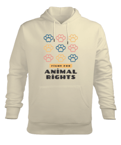 Animal Rights Erkek Kapüşonlu Hoodie Sweatshirt