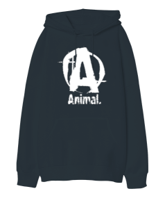 Animal Sign Oversize Unisex Kapüşonlu Sweatshirt