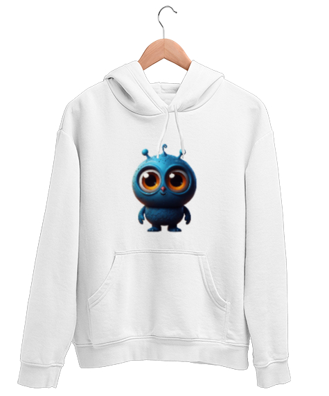 Tisho - Animasyon Tasarım No:1 Beyaz Unisex Kapşonlu Sweatshirt