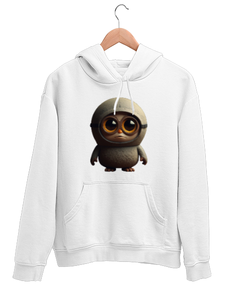 Tisho - Animasyon Tasarım No:2 Beyaz Unisex Kapşonlu Sweatshirt