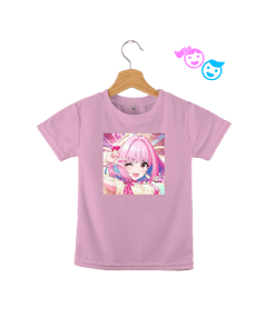 anime baskılı kız çocuk tshirt Çocuk Unisex