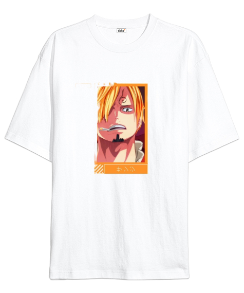 Tisho - Anime Beyaz Oversize Unisex Tişört