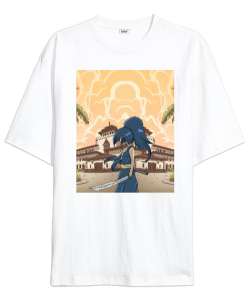 anime Beyaz Oversize Unisex Tişört