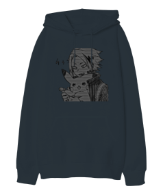 Anime Boy Oversize Unisex Kapüşonlu Sweatshirt