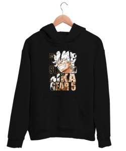 Anime Çizim - Nika Gear Siyah Unisex Kapşonlu Sweatshirt