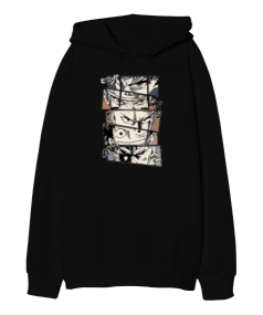 Anime Fan Tasarım Baskılı Oversize Unisex Kapüşonlu Sweatshirt