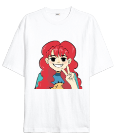 Anime Figürlü Oversize Unisex Tişört