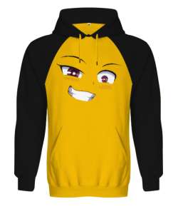 ANİME GÖZ Sarı/Siyah Orjinal Reglan Hoodie Unisex Sweatshirt