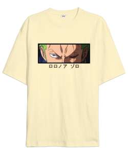 Anime Gözler Bej Krem Oversize Unisex Tişört